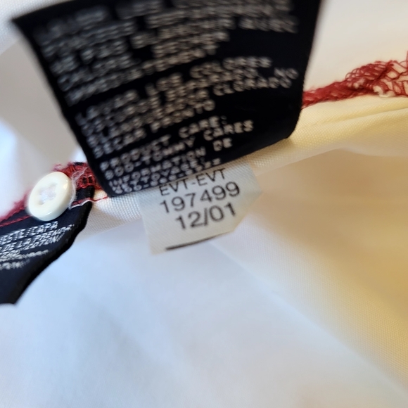 Vintage y2k Tommy Hilfiger Tommy Jeans button down shirt M Red White & Blue - Picture 5 of 6